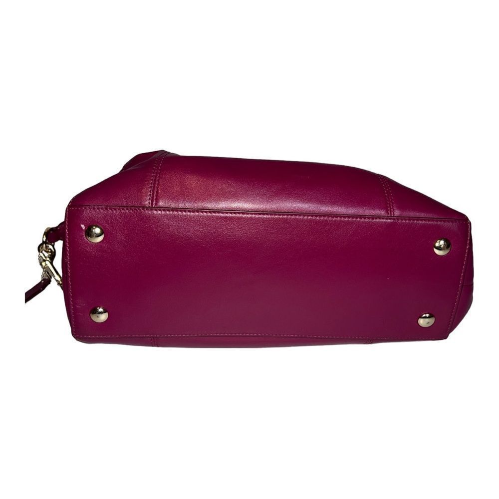 COACH Magenta Pebbled Leather Kelsey Satchel Bag - Picture 10 of 11